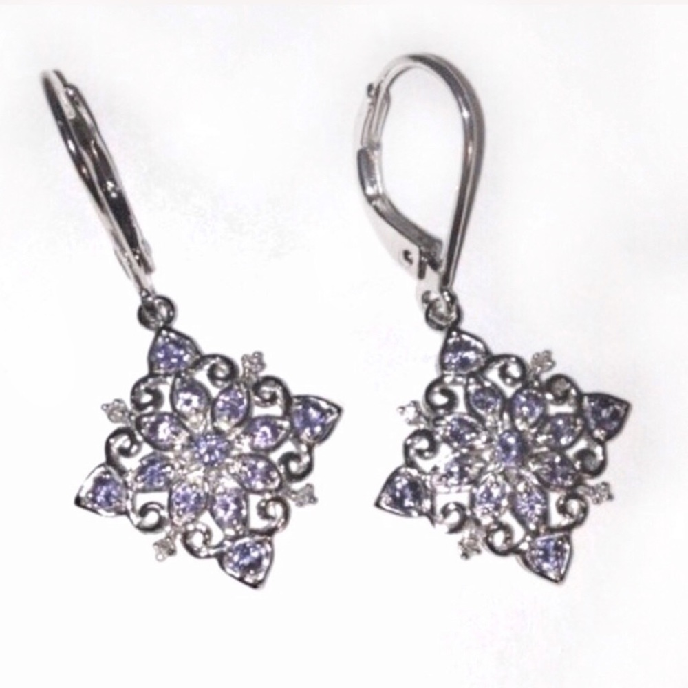 925 SS amethyst earrings